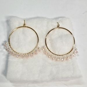 Beaded Hoop Dangle Earrings
